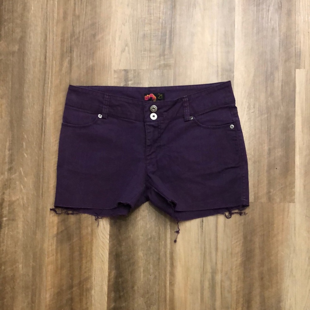 Forever 21 purple cut off jeans shorts sz 27